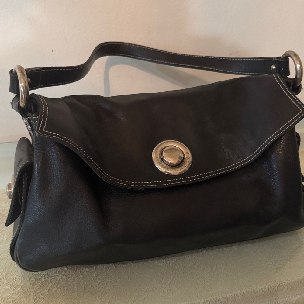 Marc Jacobs Black and Cream Leather Bag